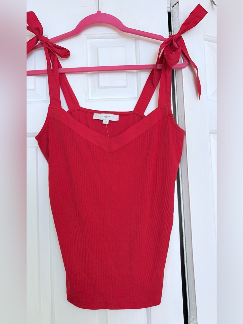 ✨NEW✨LOFT Red Tie-Shoulder Sleeveless Top